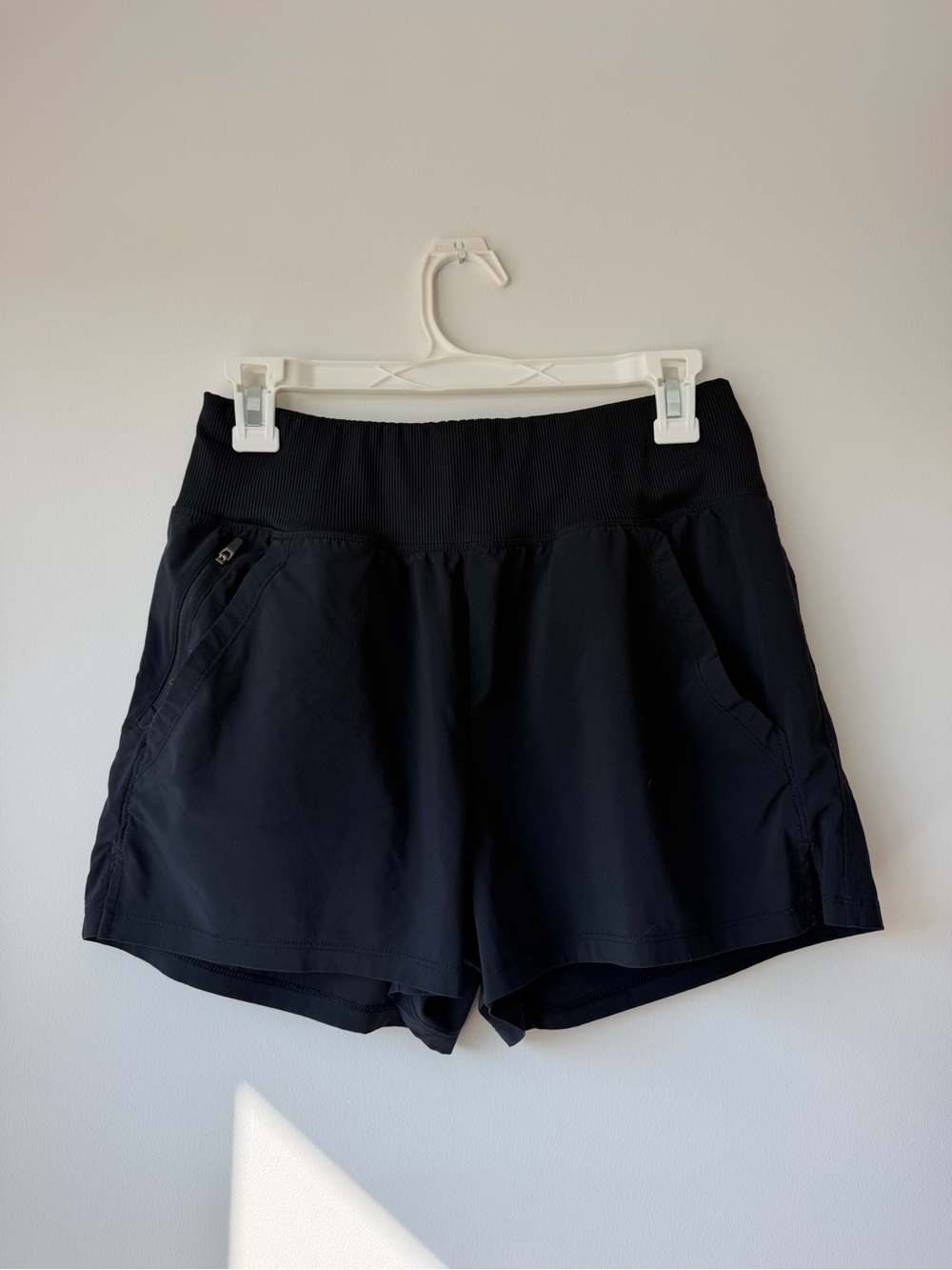 all in motion Black High-Rise Athletic Shorts with Zip Pocket